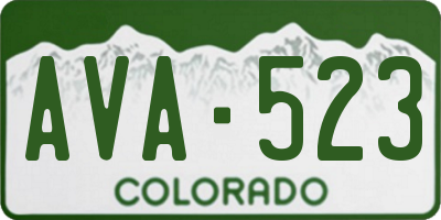 CO license plate AVA523