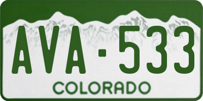 CO license plate AVA533