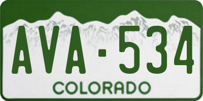 CO license plate AVA534
