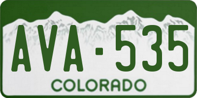 CO license plate AVA535