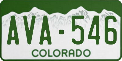 CO license plate AVA546