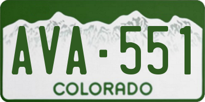 CO license plate AVA551