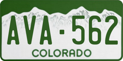 CO license plate AVA562