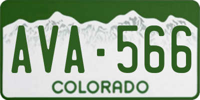 CO license plate AVA566