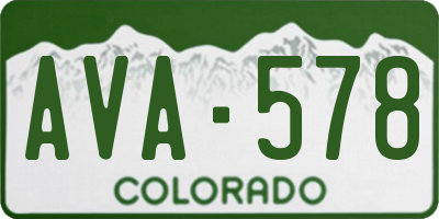 CO license plate AVA578