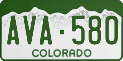 CO license plate AVA580