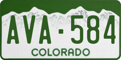 CO license plate AVA584