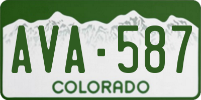 CO license plate AVA587