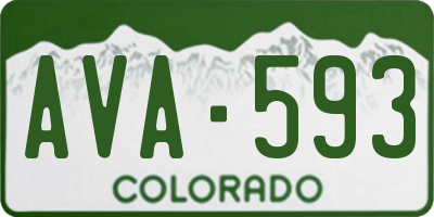 CO license plate AVA593
