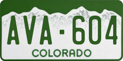 CO license plate AVA604