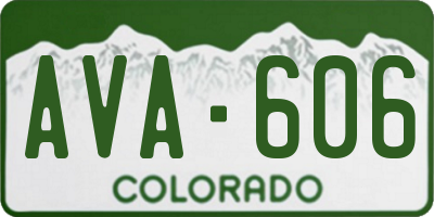 CO license plate AVA606
