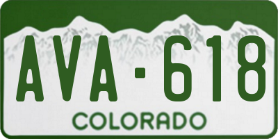 CO license plate AVA618