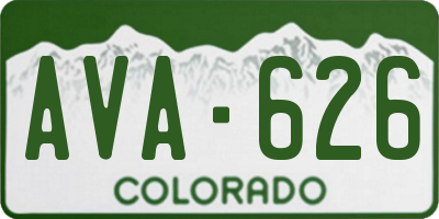 CO license plate AVA626