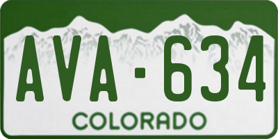 CO license plate AVA634