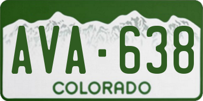 CO license plate AVA638