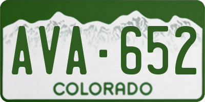 CO license plate AVA652
