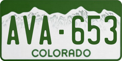 CO license plate AVA653