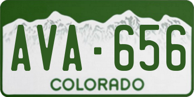 CO license plate AVA656
