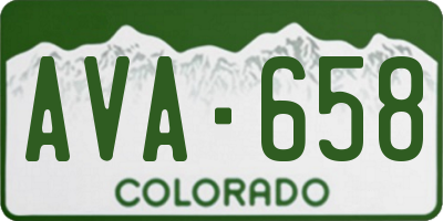 CO license plate AVA658