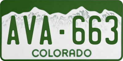 CO license plate AVA663