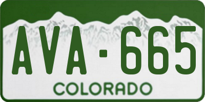 CO license plate AVA665