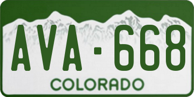 CO license plate AVA668