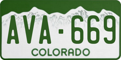 CO license plate AVA669