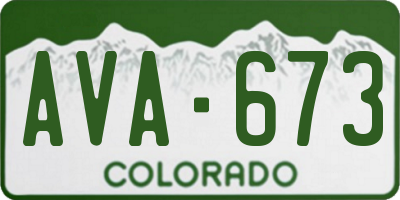 CO license plate AVA673