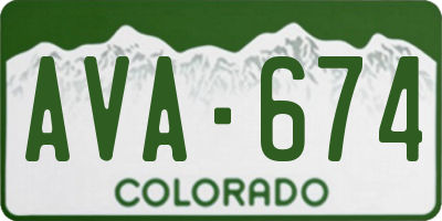 CO license plate AVA674