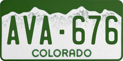 CO license plate AVA676