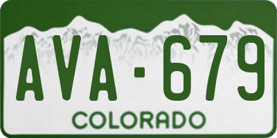 CO license plate AVA679