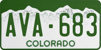 CO license plate AVA683