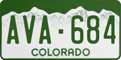 CO license plate AVA684