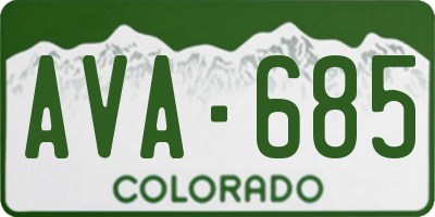 CO license plate AVA685