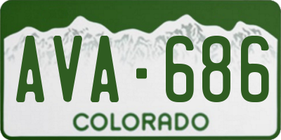 CO license plate AVA686