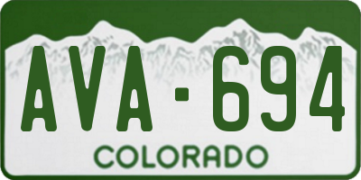 CO license plate AVA694