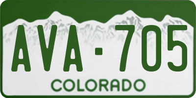 CO license plate AVA705