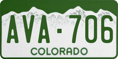 CO license plate AVA706