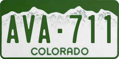 CO license plate AVA711