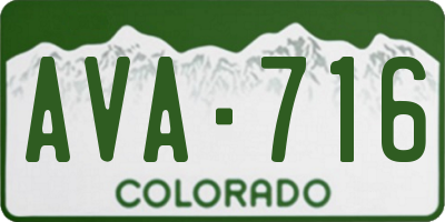 CO license plate AVA716