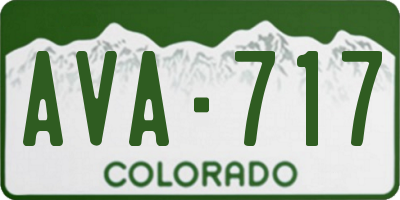 CO license plate AVA717