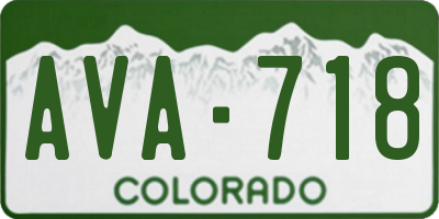 CO license plate AVA718