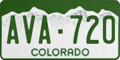 CO license plate AVA720
