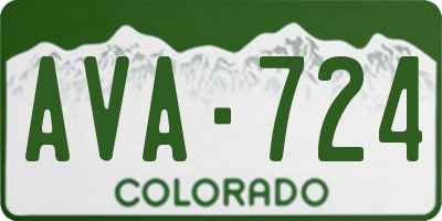 CO license plate AVA724