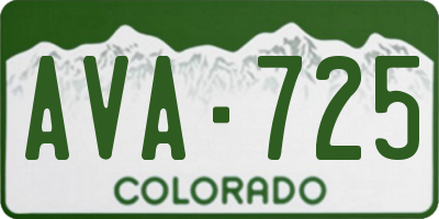 CO license plate AVA725