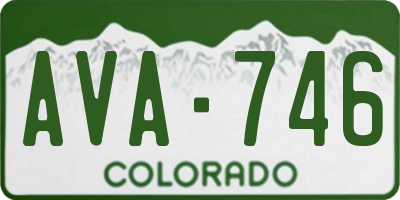 CO license plate AVA746