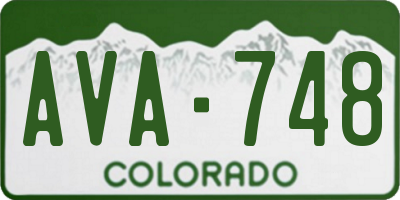 CO license plate AVA748