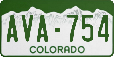 CO license plate AVA754