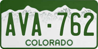 CO license plate AVA762