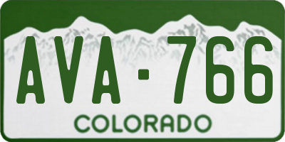 CO license plate AVA766